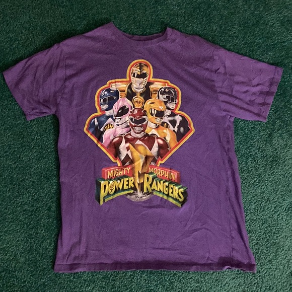 Power Ranger Tops - Vintage Power Rangers Purple Unisex Sz M